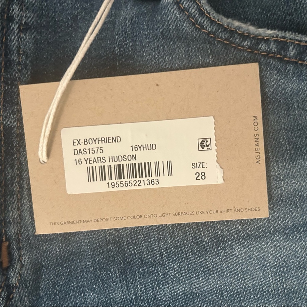 AG Ex-Boyfriend 16 Years Hudson Size 28 NWT - Picture 13 of 13